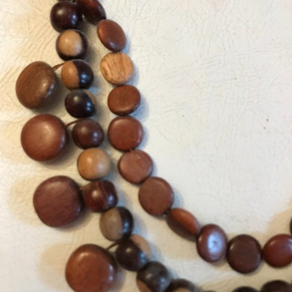 Hand made wooden necklace and Jewish star/star of David earring set - Picture 4 of 4